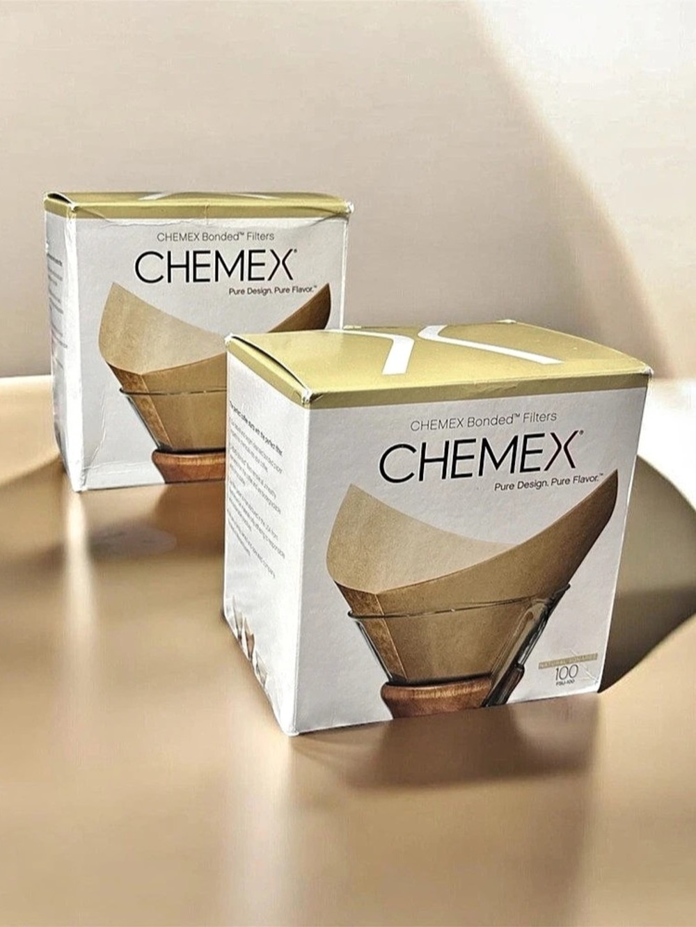 Chemex Bonded Filter - Natural Square - 100 Count (Pack of 2) - Exclusive Packag
